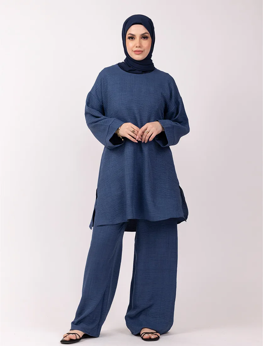 Navy Crêpey Co Ord Set